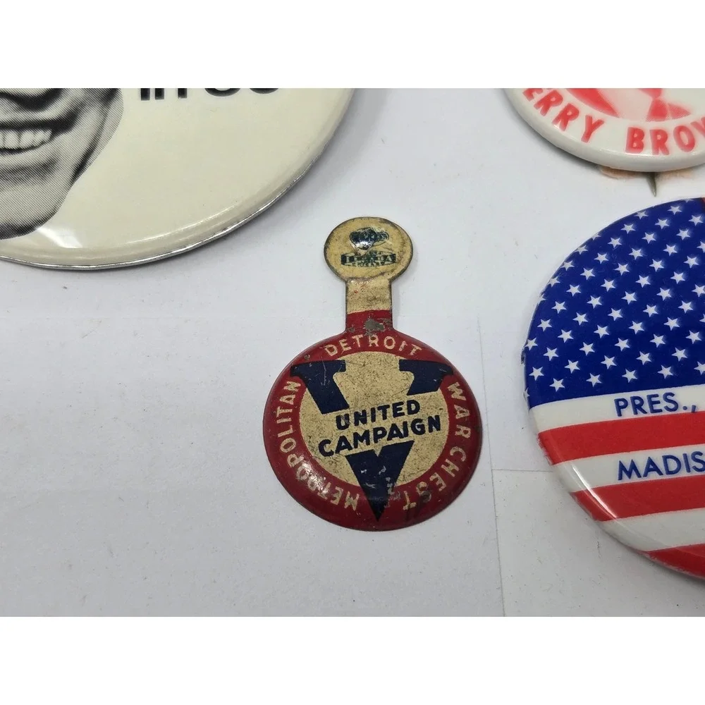 Vintage 1980 Political Campaign Button Lot Connally Baker Jerry Brown 3rd Party